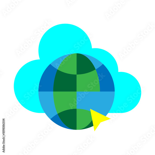 Internet Globe Vector Flat Icon Design