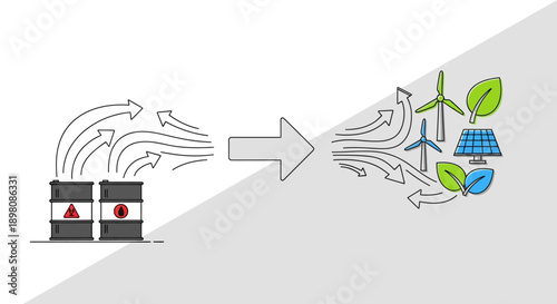 Renewable energy transition from fossil fuels to clean power