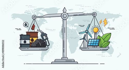 Renewable energy vs fossil fuels balance