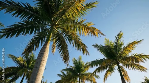 Wallpaper Mural Low angle view of palm trees against a clear blue sky Torontodigital.ca