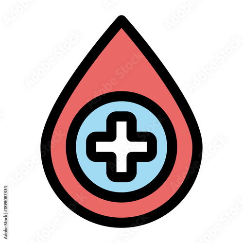 Blood Donation and Medical Health Drop Icon Illustration