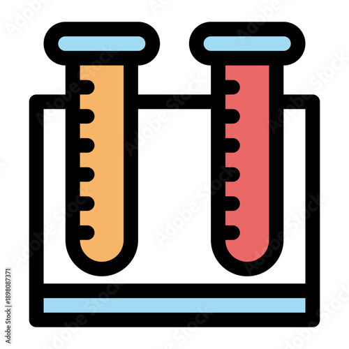 Test Tubes Rack Icon Chemistry Science Laboratory Illustration