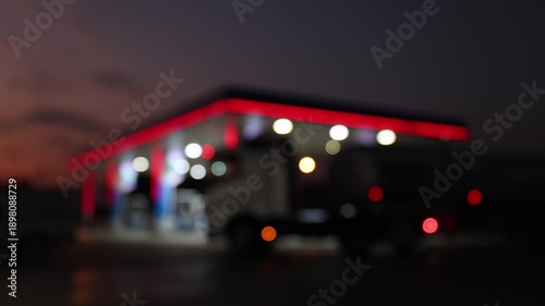 blurred of gas station, car refuel the energy