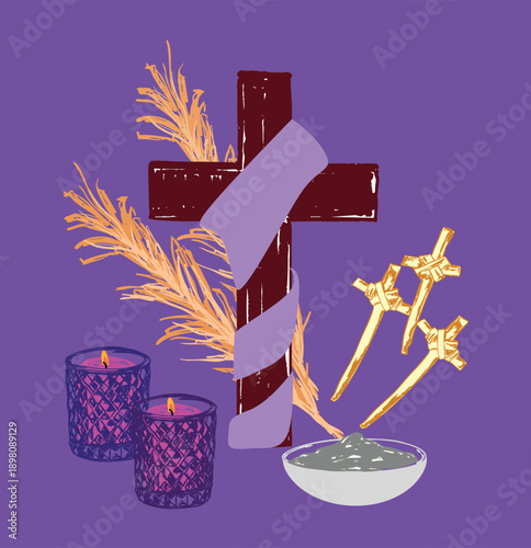 Vintage Lenten Christian Faith Symbol Religious Church Design