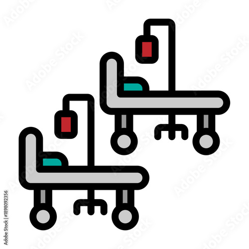 Hospital Ward Vector Filled Icon Design