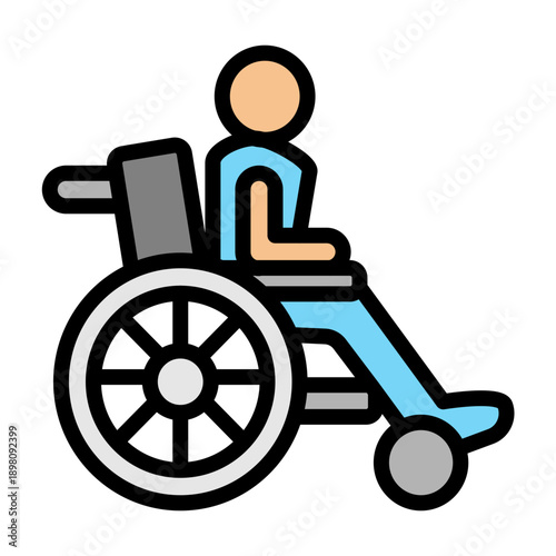 Wheel Chair Vector Filled Icon Design
