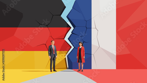 Geometric diplomacy: german and french officials meeting in modern abstract setting