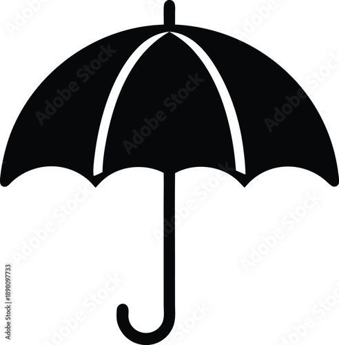 Simple Black Umbrella Icon