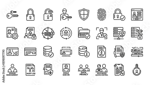 Collection of Simple Security Icons.