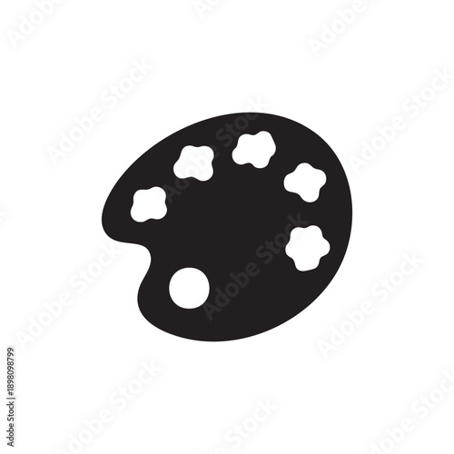 Artist Palette Icon Simple Silhouette Black White Classic Shape Creative Arts Studio Drawing Painting Supplies Concept Art Craft Hobby Equipment Design Element