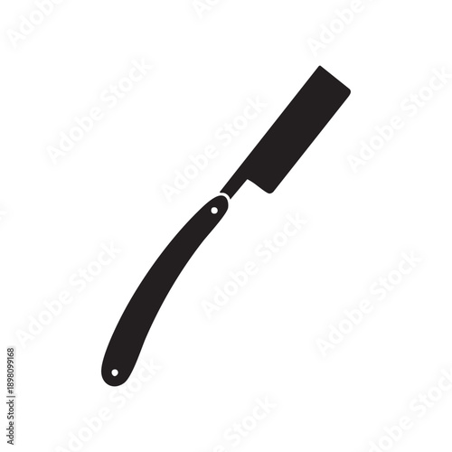 Classic Barber Razor Silhouette Sharp Blade Handle Tool Grooming Shaving Equipment Precision Sharpness Vintage Style Professional Barbershop Essential Cutting Instrument