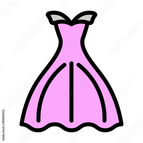 Fashion Dress Vector Filled Icon Design