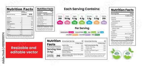 Nutrition Facts Label FDA Template for supplement, per serving Vitamin Label Design