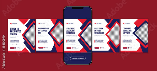 Higher Education Scholarship Social Media Carousel Template 