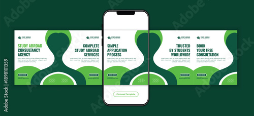 Higher Education Scholarship Social Media Carousel Template 