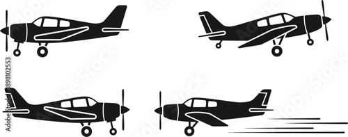 Airplane, aviation, airplane views and airport elements. 