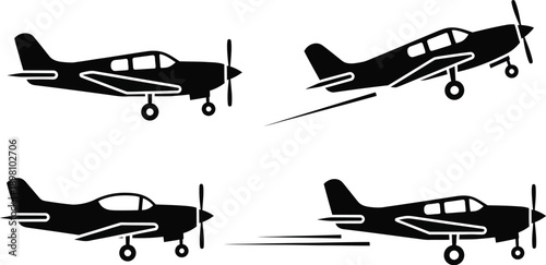 Airplane, aviation, airplane views and airport elements. 