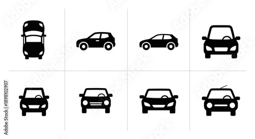 Multi-angle car icons showing front, side, and top views.