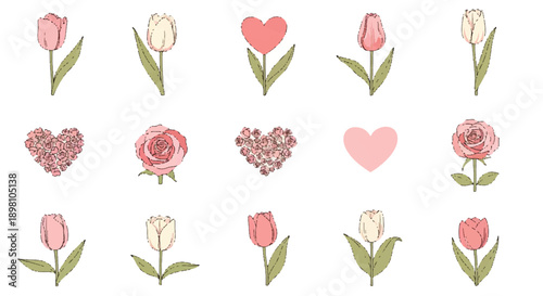 Romantic pink hearts and fluffy clouds background for Valentine's Day or love-themed events