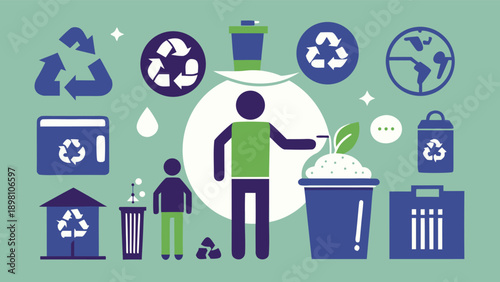 Eco-Friendly Lifestyle and Sustainable Waste Management Concept Illustration