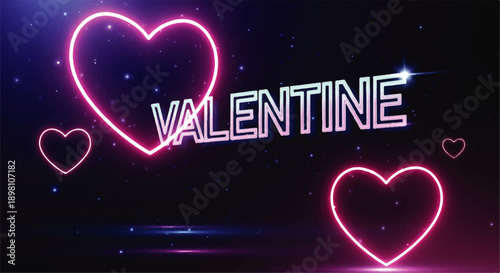 Romantic pink hearts and fluffy clouds background for Valentine's Day or love-themed events