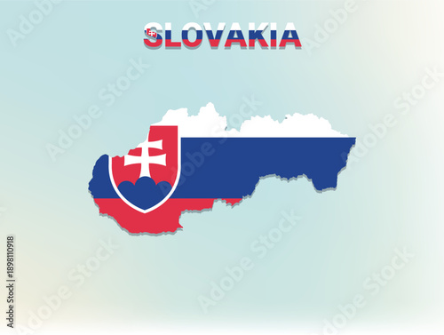 Free Download A modern flat illustration of the map of Slovakia filled with the national flag of Slovakia - GFXLoad