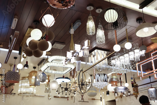 Modern Lighting Store Interior with Decorative Fixtures, Chandeliers, and Contemporary Lighting Solutions for Residential and Commercial Spaces