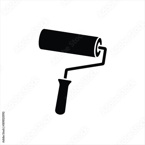 Paint Roller Silhouette Vector Icon