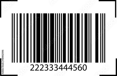 Barcode for store price tags. Vector barcode icon, symbol. Scanner-ready design for market product label, discount stickers, retail inventory system. EAN-13, UPC, ITF