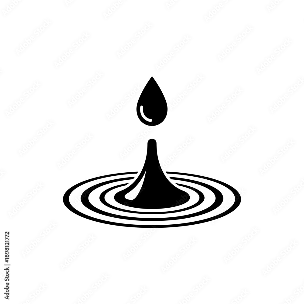 Fototapeta premium Water Drop Icon Liquid Splash and Ripple Effect