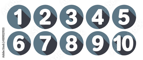 Vector Numbers 1 to 10, digits illustrated as minimalist vector icons, isolated on white background, perfect for apps, websites, dashboards, learning tools, infographics, user interfaces, and creative