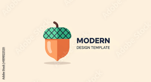 Stylized acorn symbol with text "MODERN DESIGN TEMPLATE