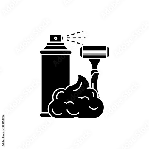 Shaving Kit Icon Razor Foam And Spray Symbol
