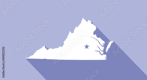 Explore Virginia's unique outline a captivating map illustration perfect for travel guides, educational resources, or patriotic designs with modern flair