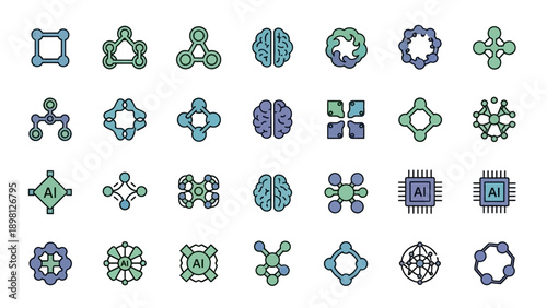 Collection of Various Geometric Molecular Structures.