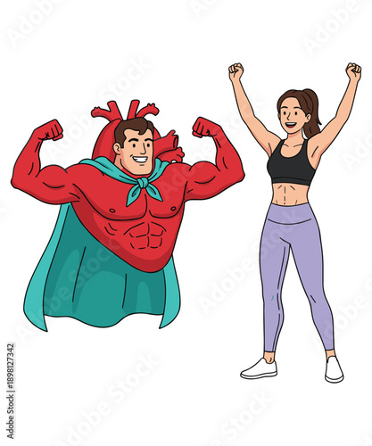 Heart Health & Care Vector Illustration