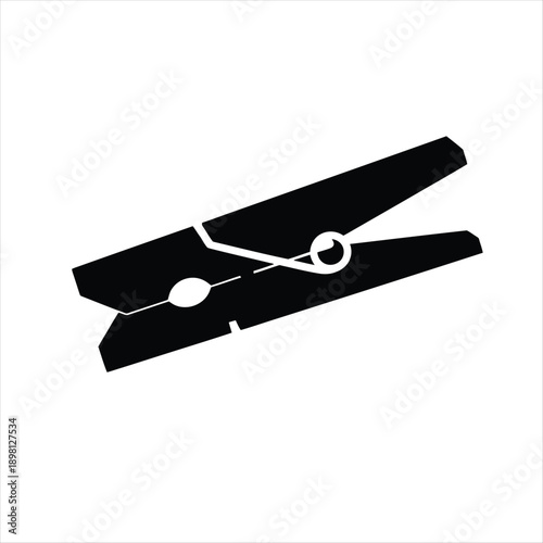 Wooden Clothespin Silhouette Icon