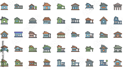 Collection of various house icons.