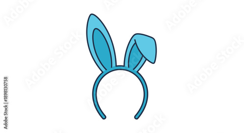 A simple illustration of a light blue bunny ear headband