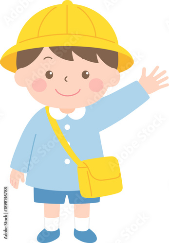 入園準備 男の子の園児のイラスト