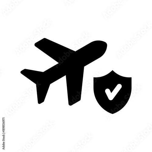 Travel Protection Icon Flat Vector. Clean and minimal graphic design.