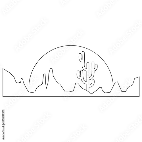 Desert vector icon. Mountain landscape Illustration sign. Mountains symbol or logo.