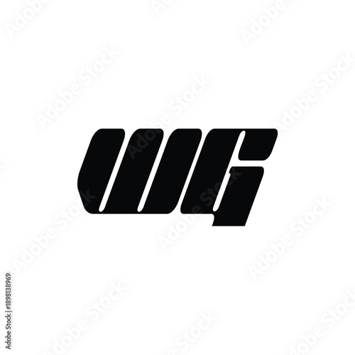 WG monogram logo design letter text name symbol monochrome logotype alphabet character simple logo