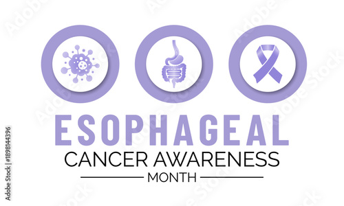 Esophageal Cancer Awareness Month highlights the importance of early detection, prevention, and informed care Design for banner, cards, prints, social media, poster, flyer and background design templa
