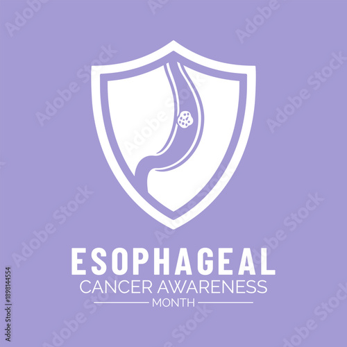 Esophageal Cancer Awareness Month highlights the importance of early detection, prevention, and informed care Design for banner, cards, prints, social media, poster, flyer and background design templa