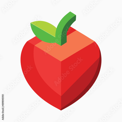 red box with green apple