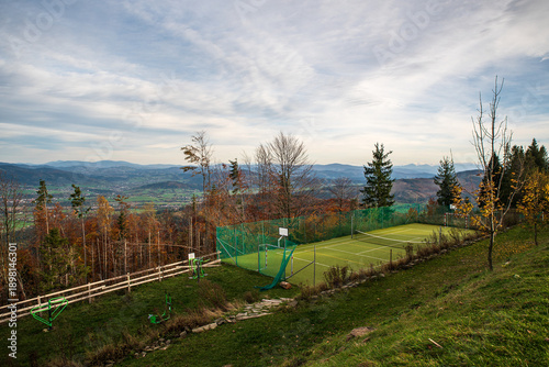 View from Kozubova hut in Moravskoslezske Beskydy mountains in Czech republic