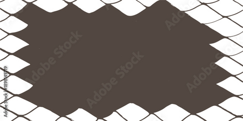 A minimalist black and white frame with rope detail highlights a blank t-shirt template for fashion design, featuring a sleeveless style isolated on textile paper for a modern clothing illustration