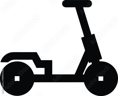 electric kick scooter silhouette vector illustration on transparent background