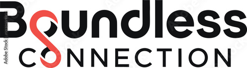 Boundless Connection interlocking links typography design vector illustration for networking community unity and teamwork concepts on transparent background.